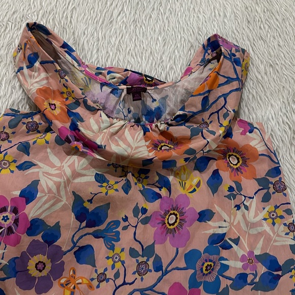 J crew liberty fabric  pink floral ruffle top size xs - Picture 2 of 5